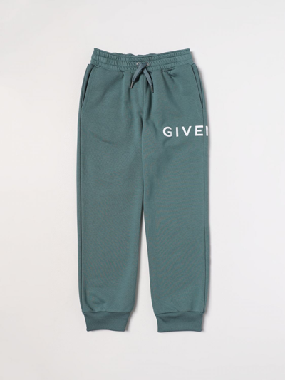 Shop Givenchy Pants In Printed Logo Cotton In Green
