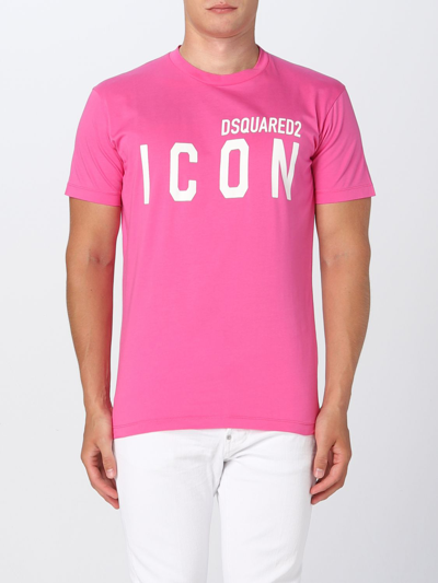 Shop Dsquared2 Cotton T-shirt In Fuchsia