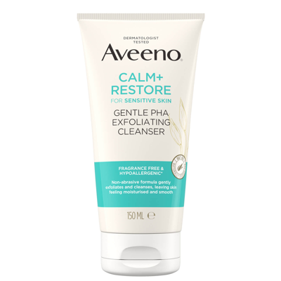 Shop Aveeno Face Calm And Restore Gentle Pha Exfoliating Cleanser 150ml