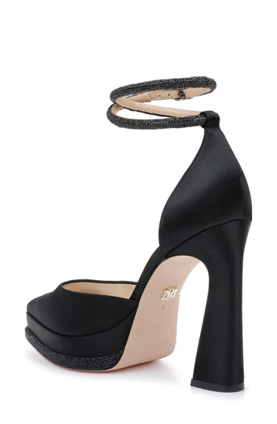 Badgley Mischka Eliana Ankle Strap Platform Pointed Toe Pump In Black