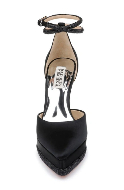 Badgley Mischka Eliana Ankle Strap Platform Pointed Toe Pump In Black