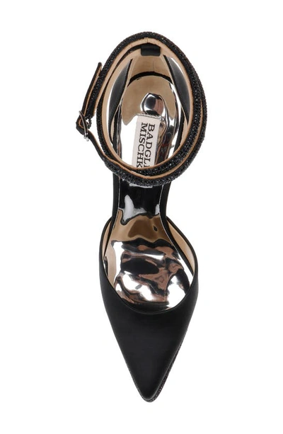 Badgley Mischka Eliana Ankle Strap Platform Pointed Toe Pump In Black