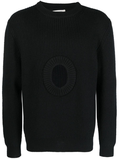 Shop Craig Green Black Cut-out Organic-wool Sweater