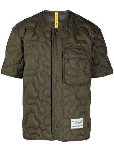 Shop Moncler Genius X Salehe Bembury Quilted Shirt Jacket - Unisex - Polyamide/polyester/feather Down In Green