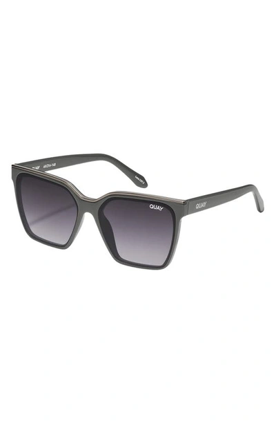 Shop Quay Level Up 51mm Square Sunglasses In Grey/ Smoke