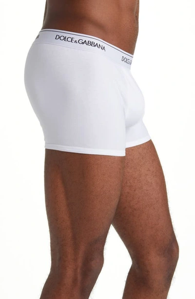 Shop Dolce & Gabbana 2-pack Logo Waist Boxer Briefs In White