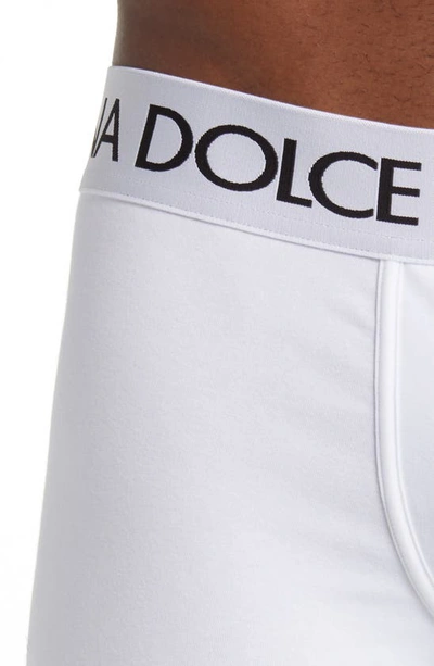 Shop Dolce & Gabbana Cotton Stretch Jersey Boxer Briefs In White