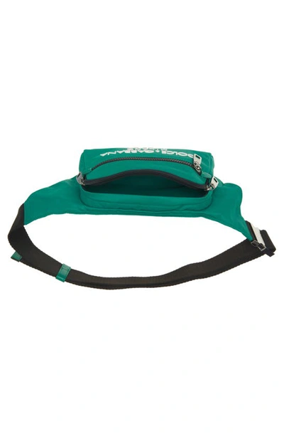 Shop Dolce & Gabbana Rubber Logo Nylon Belt Bag In Green/ Emerald