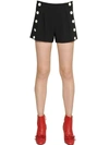 BOUTIQUE MOSCHINO TECHNO CREPE SHORTS WITH BUTTONS,64I4S3007-MTU1NQ2
