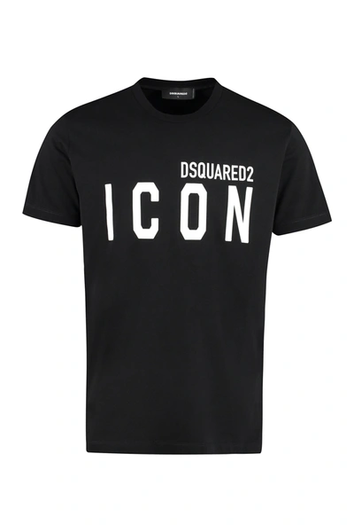 Shop Dsquared2 Icon Cotton T-shirt In Black/white