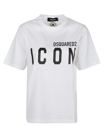 Shop Dsquared2 Icon Forever Easy T-shirt In White/black