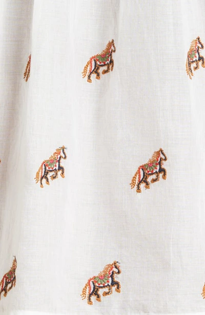 Shop Farm Rio Horse Embroidered Cotton Button-up Shirt In Off-white