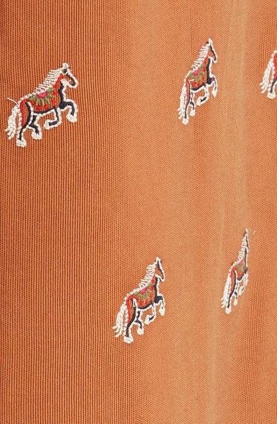 Shop Farm Rio Embroidered Horse Drawstring Pants In Caramel