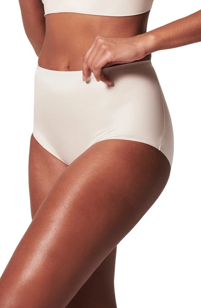 Shop Spanx Shaping Satin Briefs In Linen