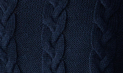 Shop Sanctuary Cotton Cable Crewneck Sweater In Navy Refle