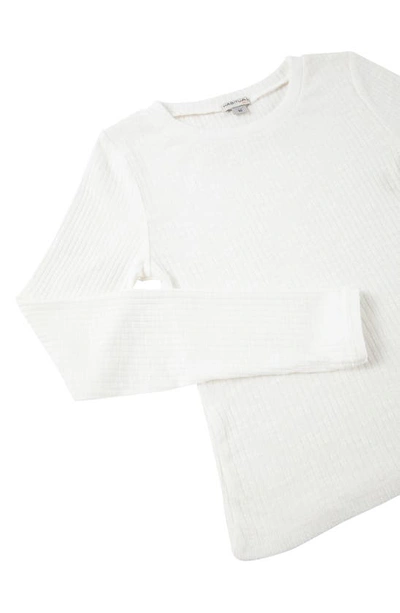 Shop Habitual Kids' Rib Long Sleeve Top In Off-white