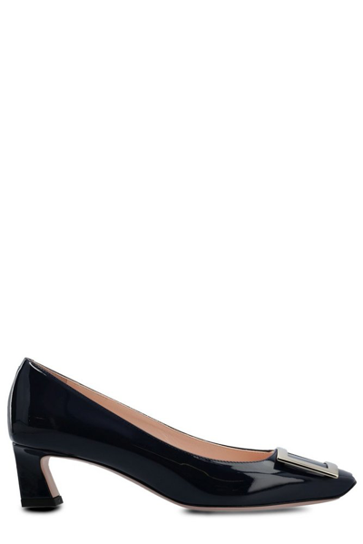 Shop Roger Vivier Trompette Embellished Buckle Pumps In Blue