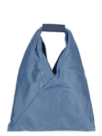 Shop Mm6 Maison Margiela Japanese Triangle Top Handle Bag In Blue