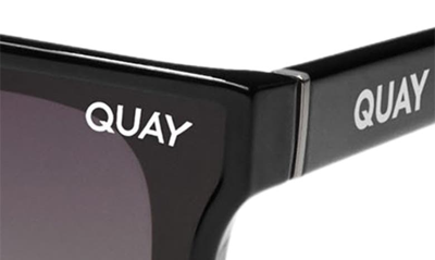 Shop Quay Nightfall Extra Large Polarized Shield Sunglasses In Black/ Black Blue Polarized