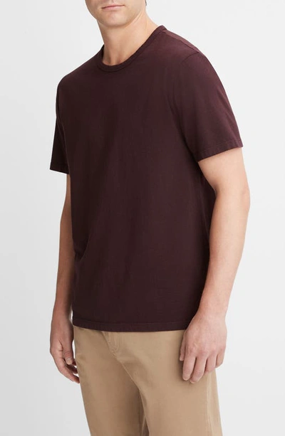 Shop Vince Solid T-shirt In Washed Pinot Vino