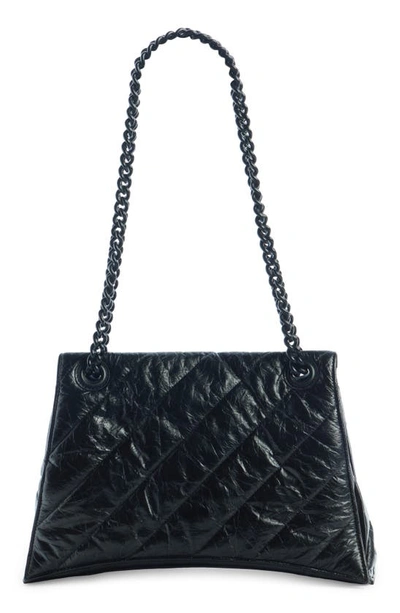 Shop Balenciaga Medium Crush Chain Strap Quilted Leather Shoulder Bag In Black