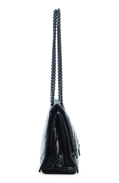 Balenciaga Medium Crush Chain Strap Quilted Leather Shoulder Bag In Black