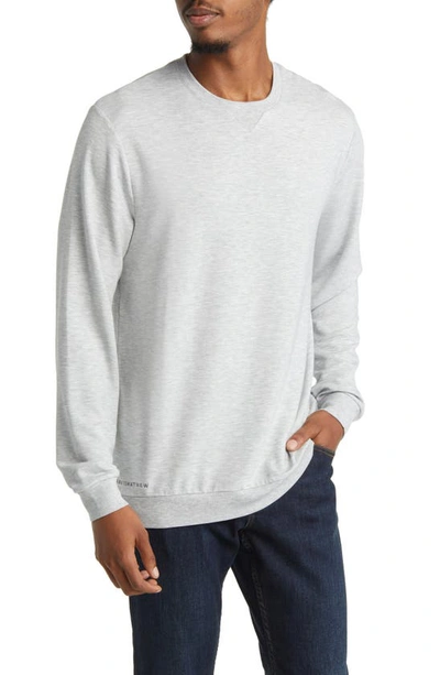 Shop Travismathew Amenities Crewneck Sweatshirt In Heather Light Grey