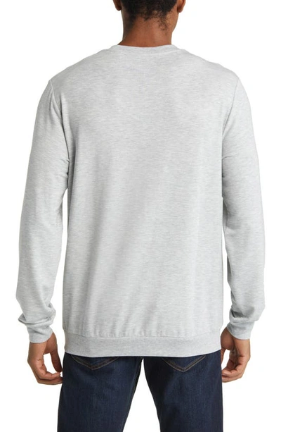 Shop Travismathew Amenities Crewneck Sweatshirt In Heather Light Grey