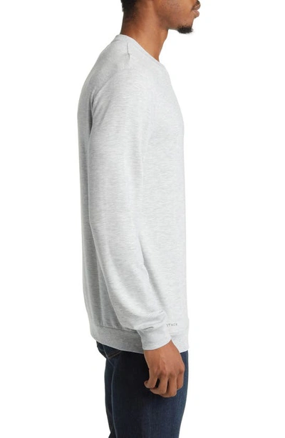 Shop Travismathew Amenities Crewneck Sweatshirt In Heather Light Grey