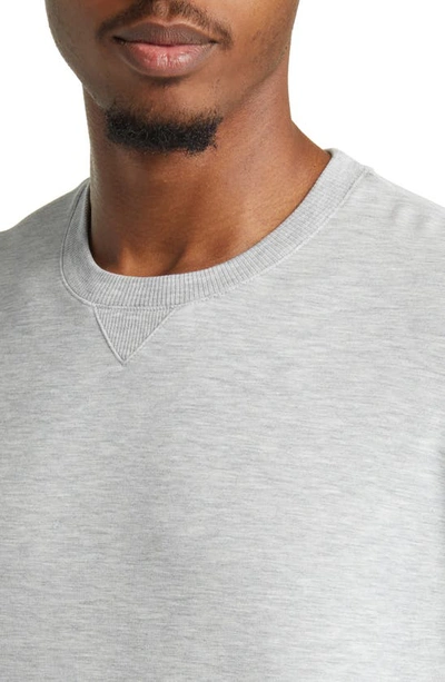 Shop Travismathew Amenities Crewneck Sweatshirt In Heather Light Grey