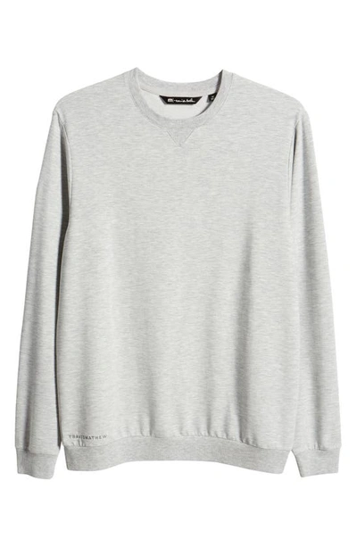 Shop Travismathew Amenities Crewneck Sweatshirt In Heather Light Grey