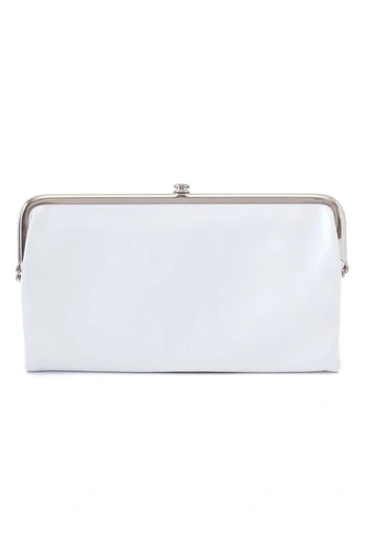 Hobo 'lauren' Leather Double Frame Clutch In Optic White