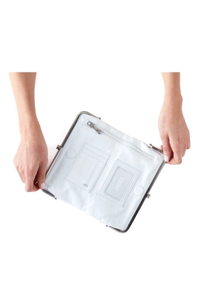 Hobo 'lauren' Leather Double Frame Clutch In Optic White