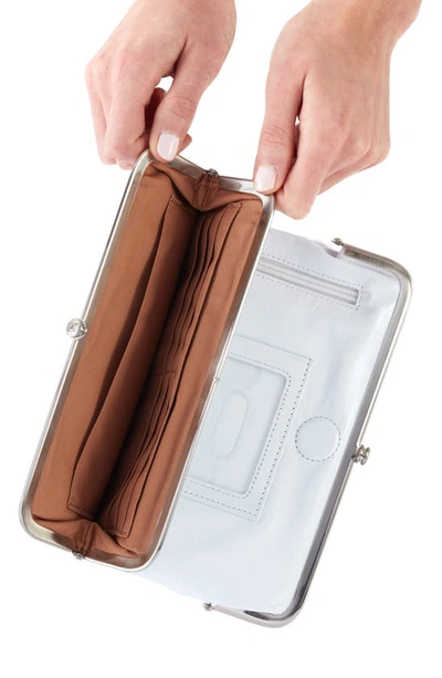 Hobo 'lauren' Leather Double Frame Clutch In Optic White