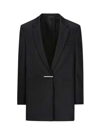 Shop Givenchy Long Sleeved Oversized Jacket In Black