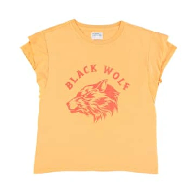 Shop Sisters Department Black Wolf Orange Double Manga T -shirt
