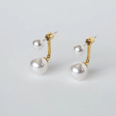 Shop Curiouser And Curiouser Double Pearl Earrings