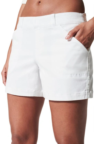 Shop Spanx 4-inch Stretch Twill Shorts In Bright White