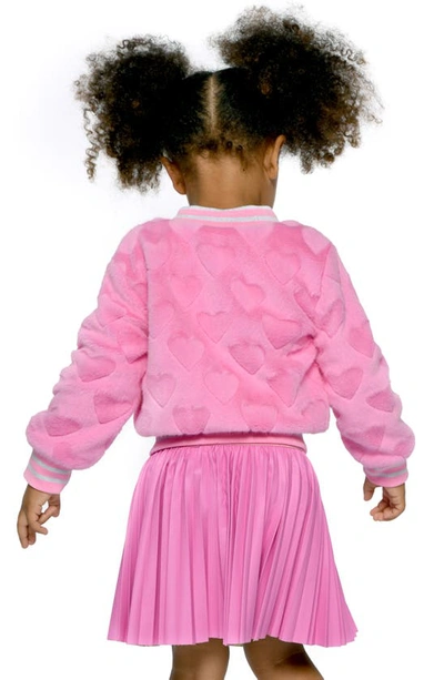 Shop Truly Me Kids' Pleated Faux Leather Skirt In Pink