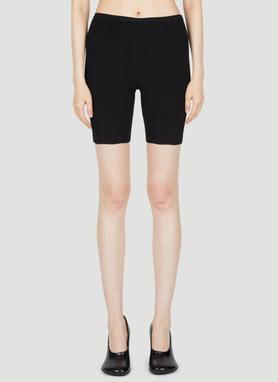 Shop Rabanne Embroidered Logo Cycling Shorts In Black