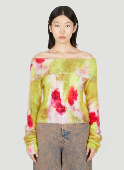 Shop Acne Studios Fuzzy Knit Sweater In Multicolour