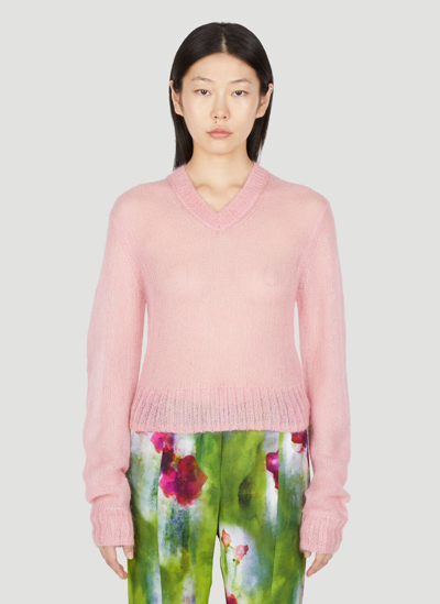 Shop Acne Studios Mohair Knit Sweater In Pink