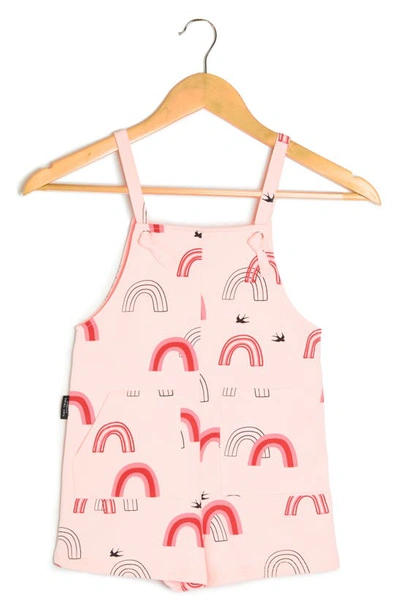 Shop Tiny Tribe Over The Rainbow Cotton Overalls In Pink
