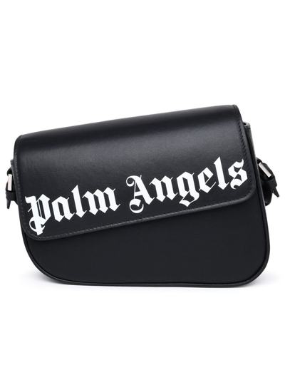 Shop Palm Angels Crash Logo Printed Foldover Top Shoulder Bag In Black