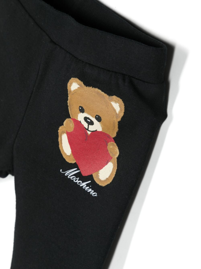 Shop Moschino Teddy Bear Stretch-cotton Tracksuit In Black