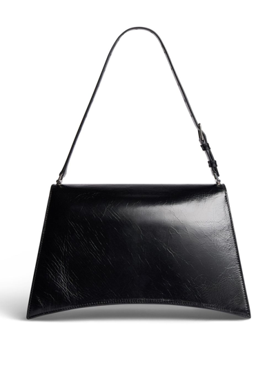Shop Balenciaga Medium Crush Sling Shoulder Bag In Black