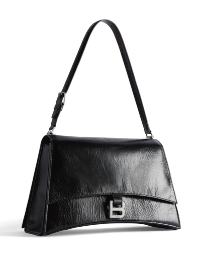 Shop Balenciaga Medium Crush Sling Shoulder Bag In Black