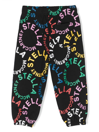 Shop Stella Mccartney Logo-print Cotton Track Pants In Black