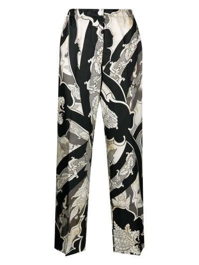 Shop F.r.s For Restless Sleepers Graphic-print Silk Pyjama Trousers In White
