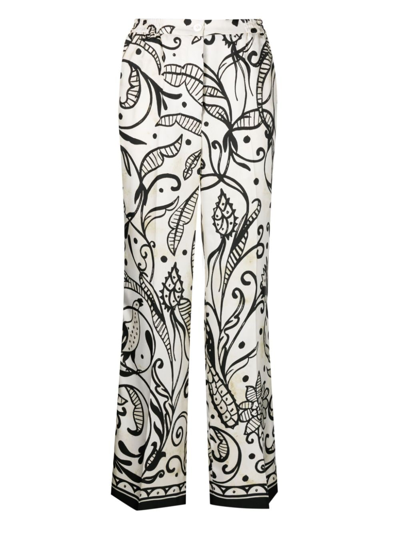 Shop F.r.s For Restless Sleepers Palazzo Silk Pyjama Trousers In White